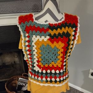 70's inspired crochet vest
